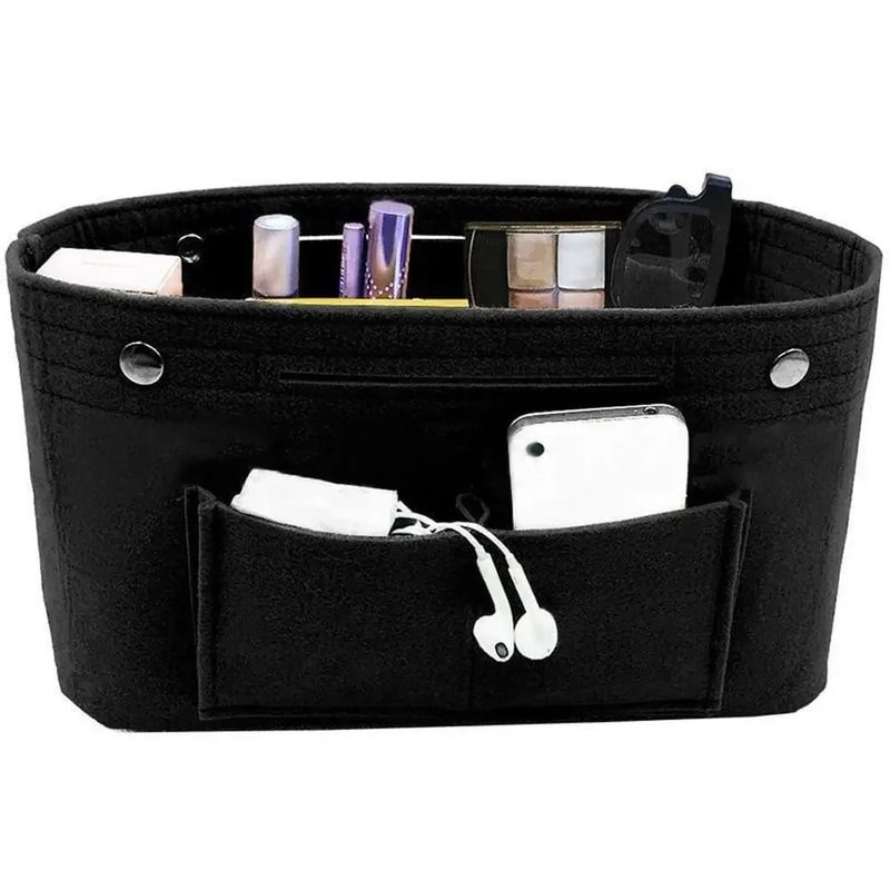 Felt Handbag Organizer Insert Travel Purse Liner With Multiple Pockets 10