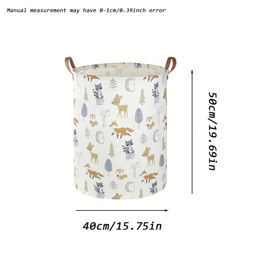 Large Cotton Laundry Basket Foldable Clothes Storage Hamper With Handles 5