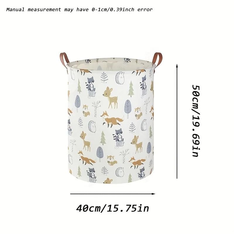 Large Cotton Laundry Basket Foldable Clothes Storage Hamper With Handles 5