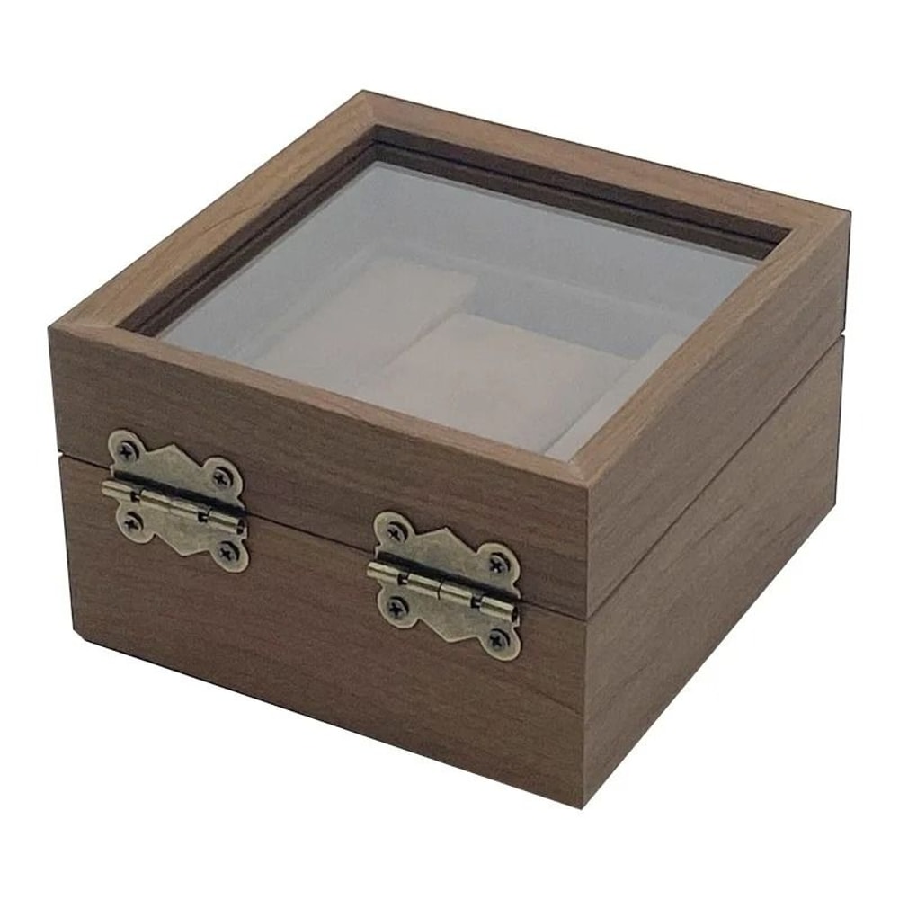 Vintage Black Walnut Wooden Watch Box Single Watch Storage And Display Case 2