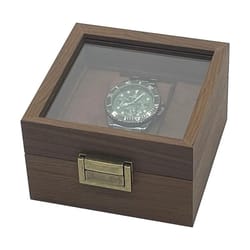 vintage black walnut wooden watch box single watch storage and display case