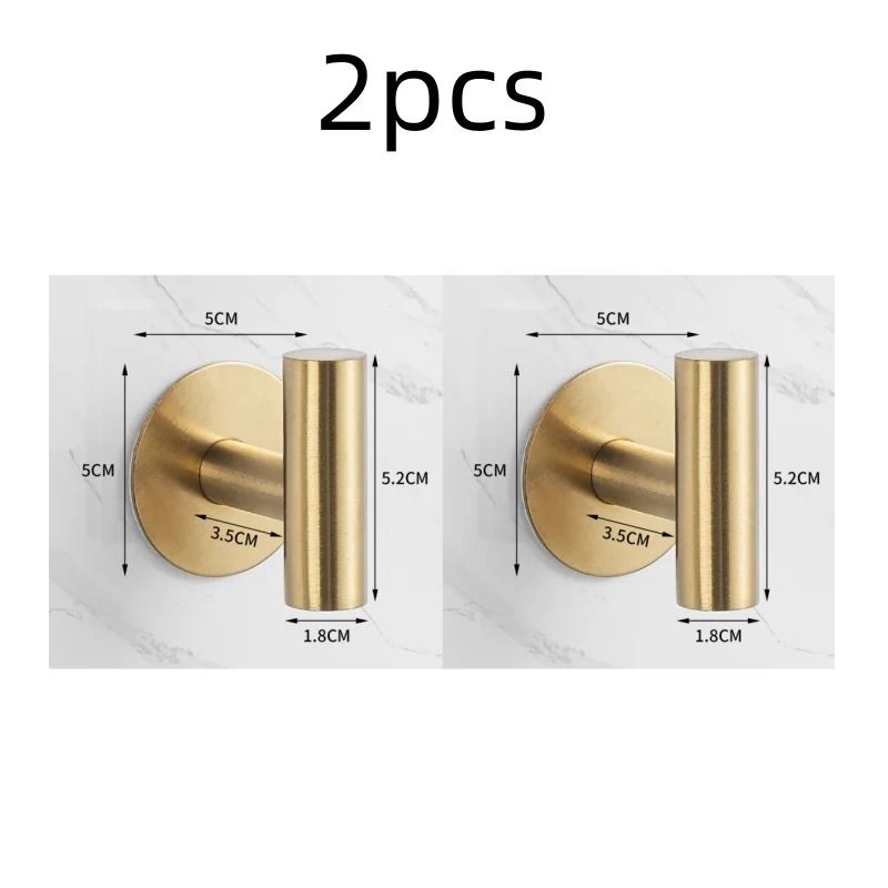 Stainless Steel Adhesive Wall Hooks Set Of 2 No Drill Bathroom And Kitchen Hooks 3