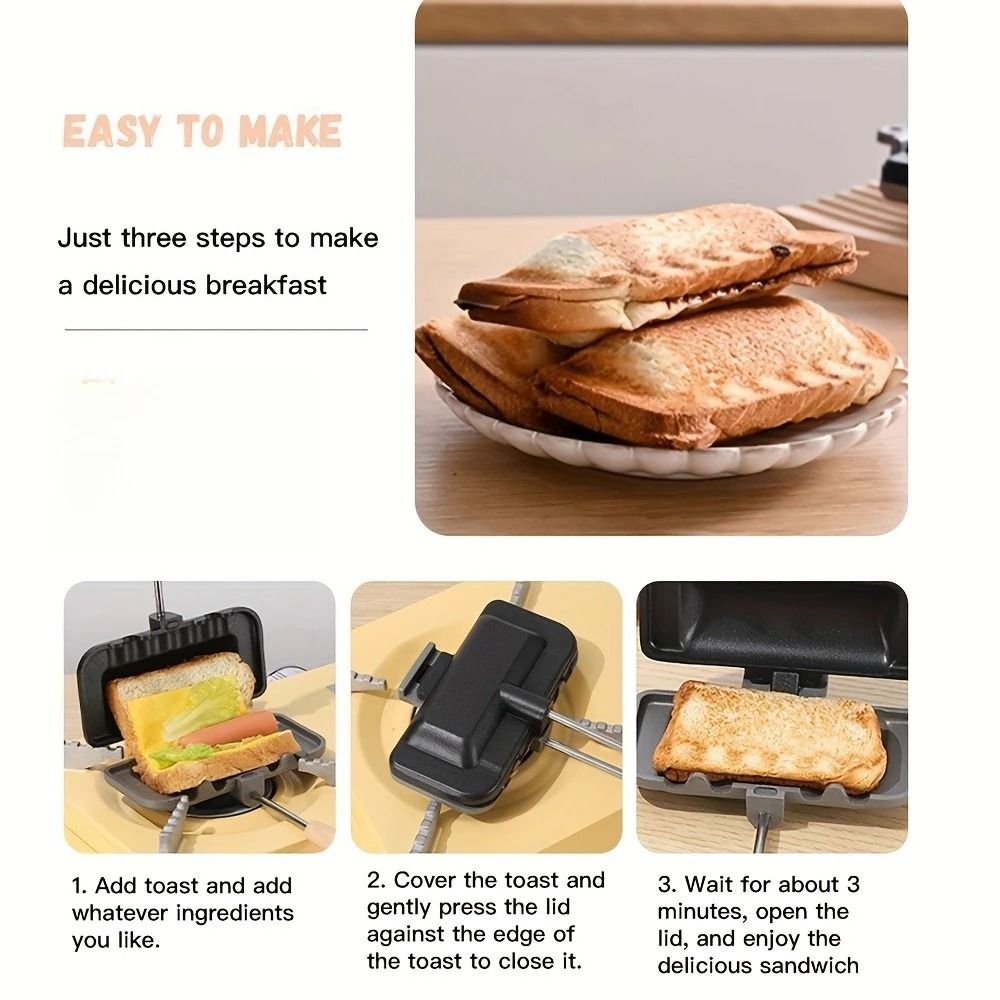 Dual Sided Non Stick Sandwich Maker Grill Press For Stove 1