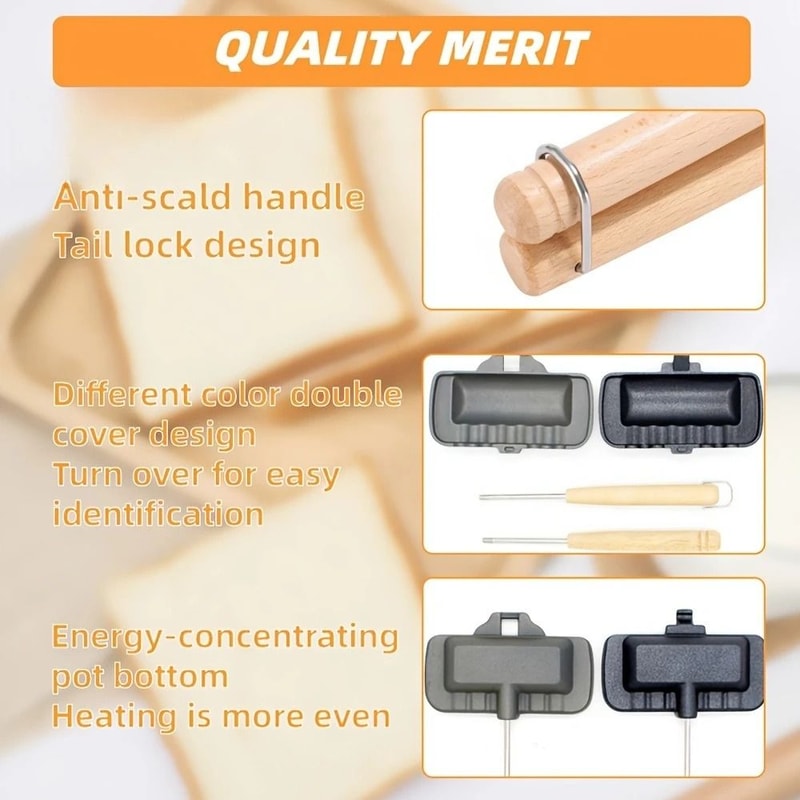 Dual Sided Non Stick Sandwich Maker Grill Press For Stove 4