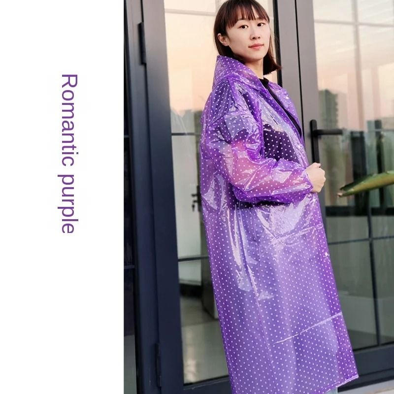 Clear Polka Dot Long Rain Poncho Waterproof Outdoor Raincoat 3