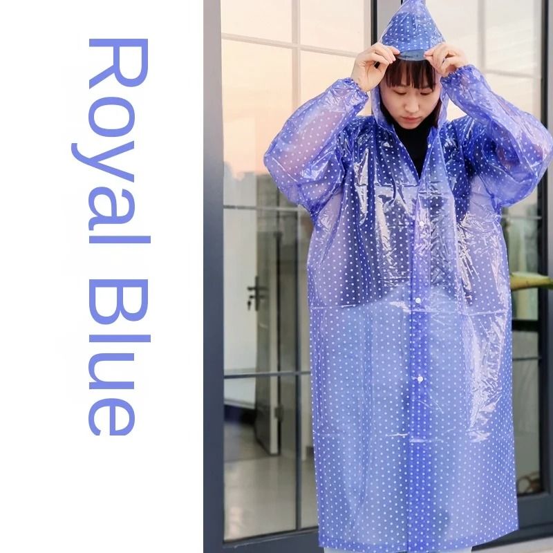 Clear Polka Dot Long Rain Poncho Waterproof Outdoor Raincoat 2