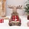 Retractable Standing Christmas Elk Doll Red Fabric Holiday Decor 2