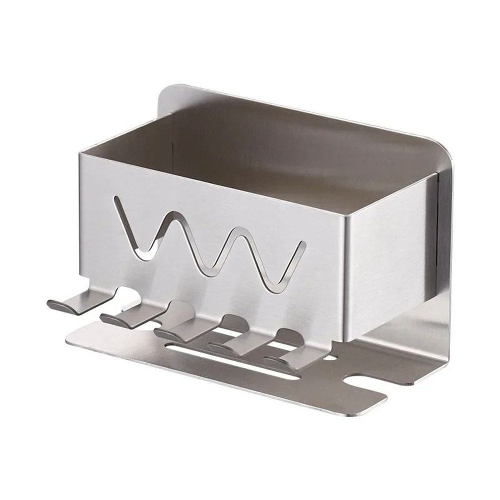 Wall Mounted Stainless Steel Toothbrush Holder No Drill Bathroom Organizer 0