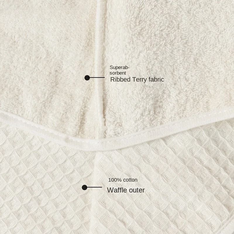 Waffle Cotton Hair Drying Cap Absorbent Turban Towel 4