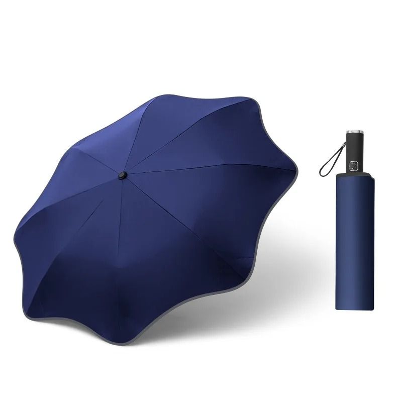 Fully Automatic Compact Umbrella With Reflective Edges And Rounded Corners 0