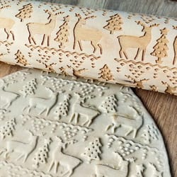wooden embossed rolling pin for cookies fondant and baking decor