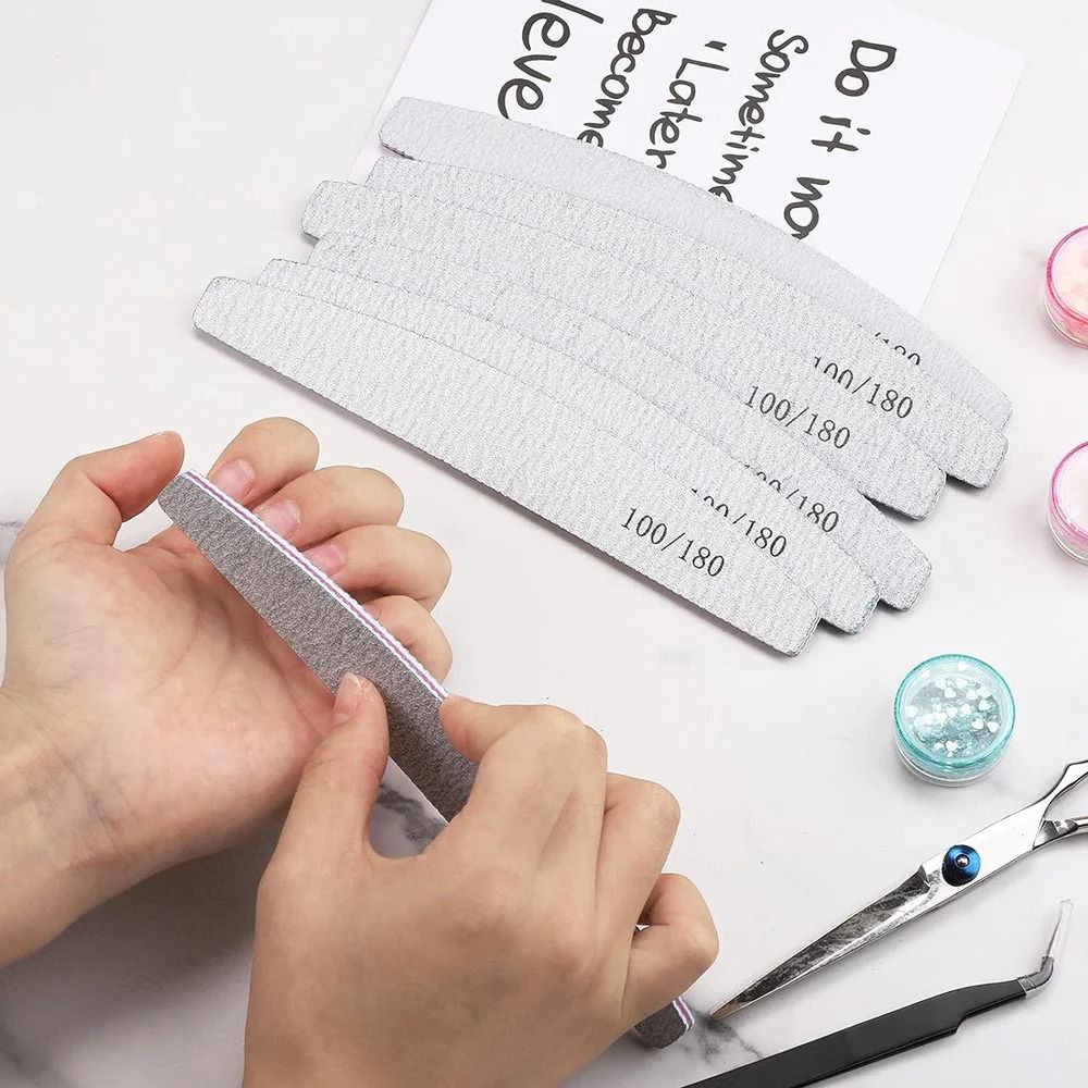 Professional Nail File Set 80 100 Grit Manicure Buffer Tools 4