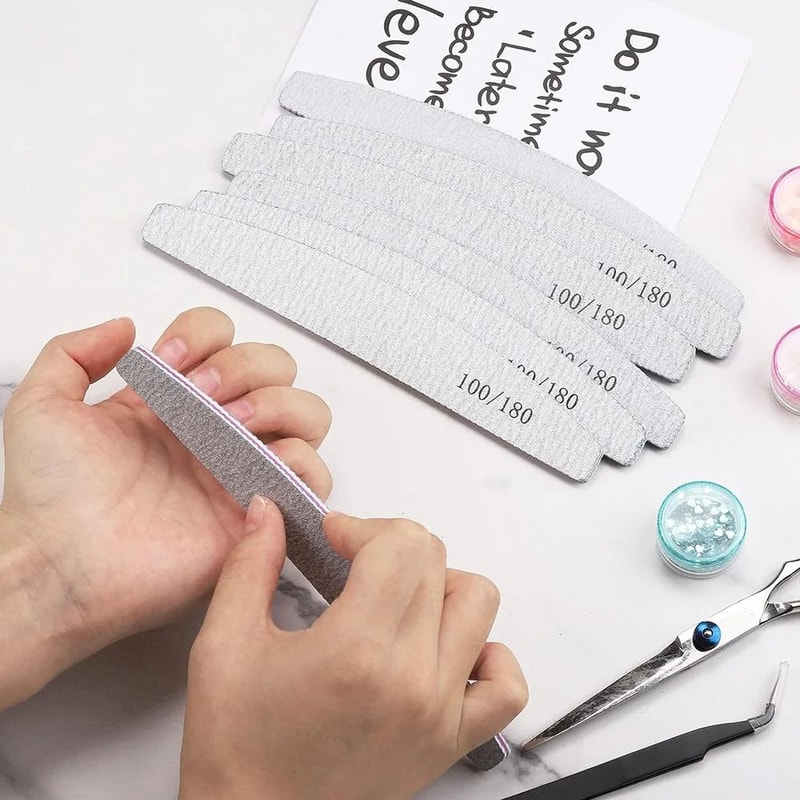 Professional Nail File Set 80 100 Grit Manicure Buffer Tools 4