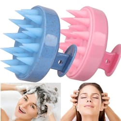 silicone scalp scrubber shampoo brush for deep hair cleansing