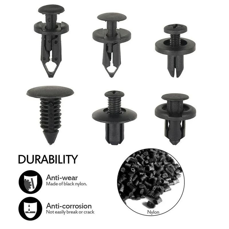 Car Trim Fasteners Push Rivets Kit ABS Plastic Interior Clips Set 1