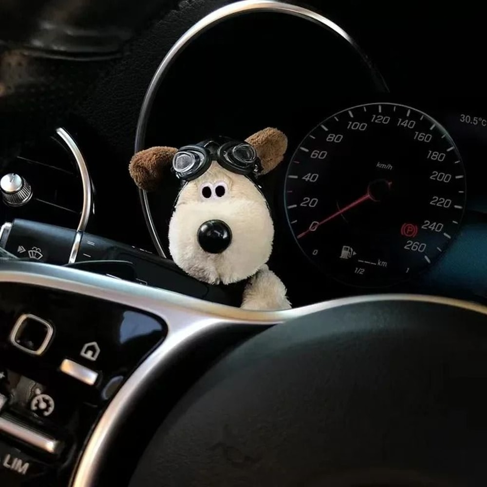 Cute Plush Puppy Car Wiper Lever Decor Interior Accessory 4