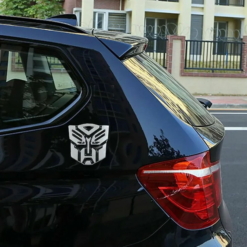 3D Robot Emblem Car Sticker Metallic Badge Tail Decal 4