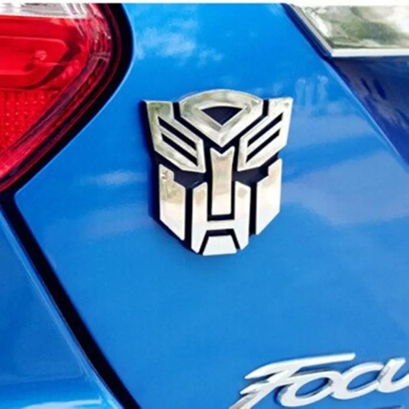3D Robot Emblem Car Sticker Metallic Badge Tail Decal 2