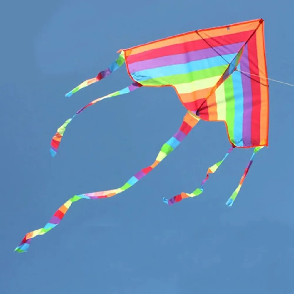 Easy Flying Rainbow Kite With Long Tail Outdoor Kids Toy 1