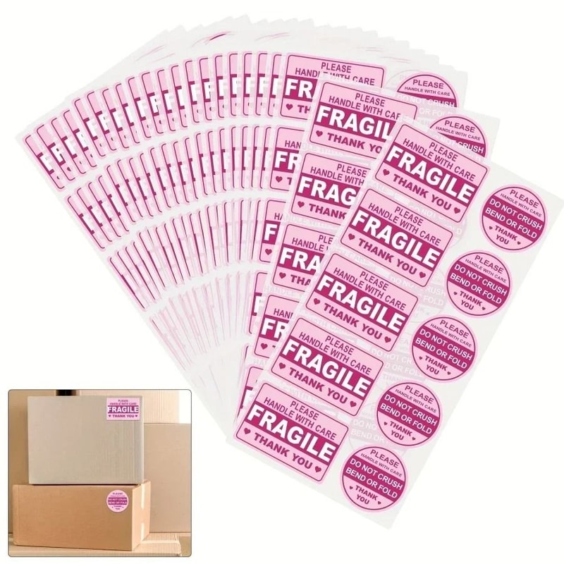 Fragile Shipping Stickers Strong Adhesive Packaging Labels Set 0