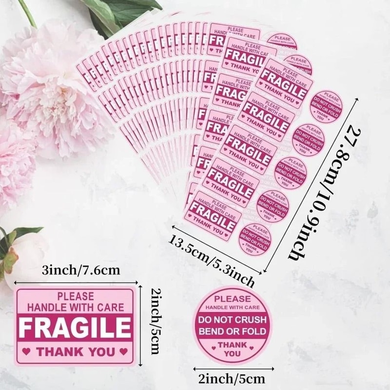 Fragile Shipping Stickers Strong Adhesive Packaging Labels Set 1