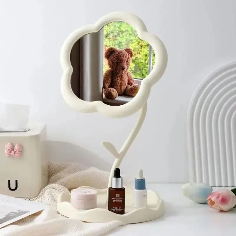 Flower Shaped Desktop Vanity Mirror Aesthetic Makeup Decor 6