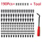 190 PCS Auto Plastic Bumper Clips Kit Car Body Push Rivets Fasteners Set 2