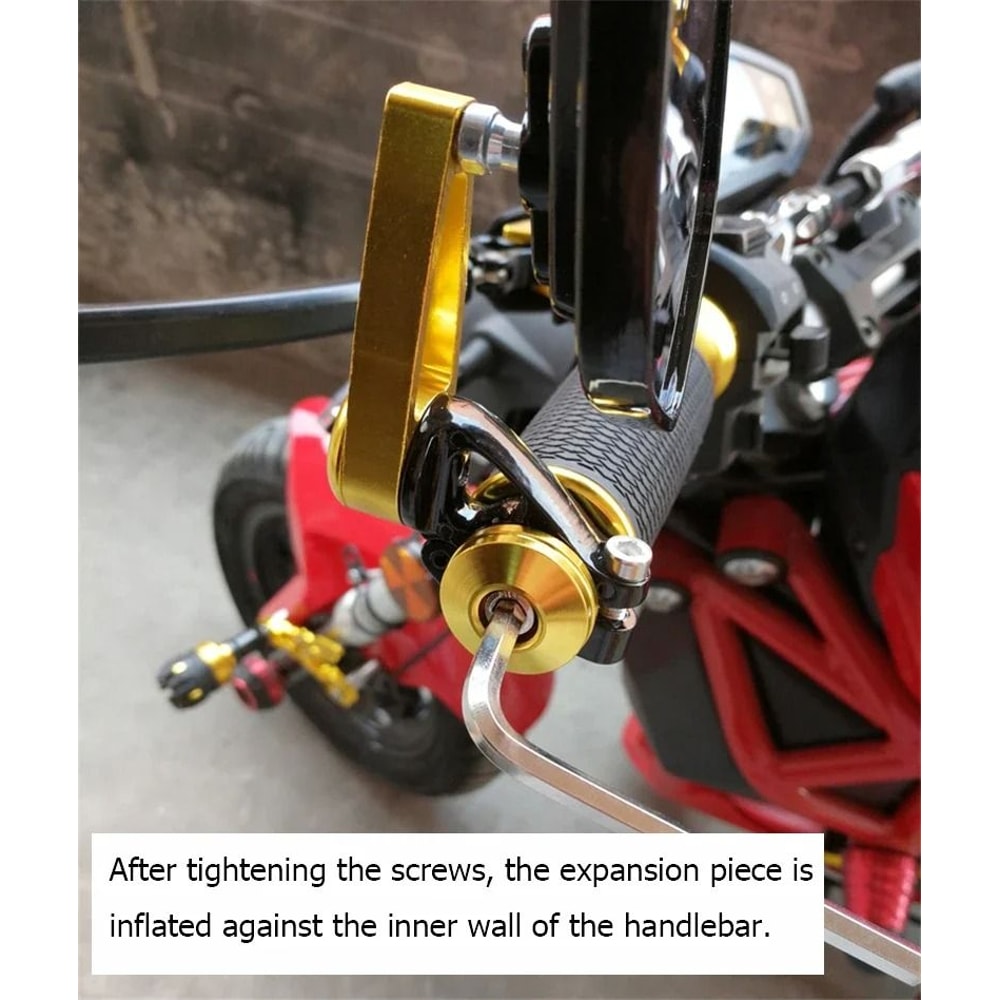 Universal Bar End Motorcycle Rearview Mirrors 22mm Handlebar Set 6