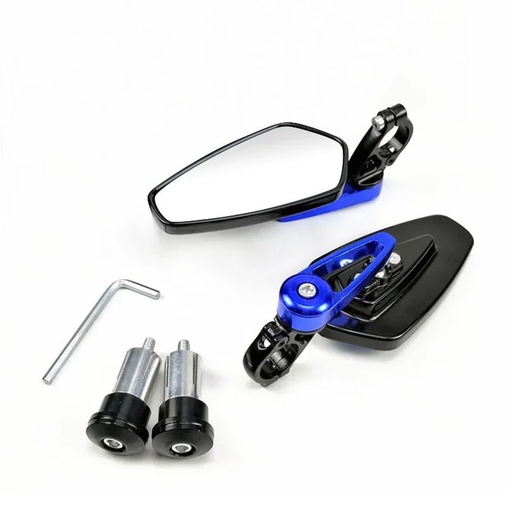Universal Bar End Motorcycle Rearview Mirrors 22mm Handlebar Set 1