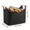Extra Large Folding Felt Firewood Storage Basket With Reinforced Handles 2