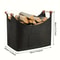 Extra Large Folding Felt Firewood Storage Basket With Reinforced Handles 2
