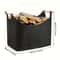 Extra Large Folding Felt Firewood Storage Basket With Reinforced Handles 1