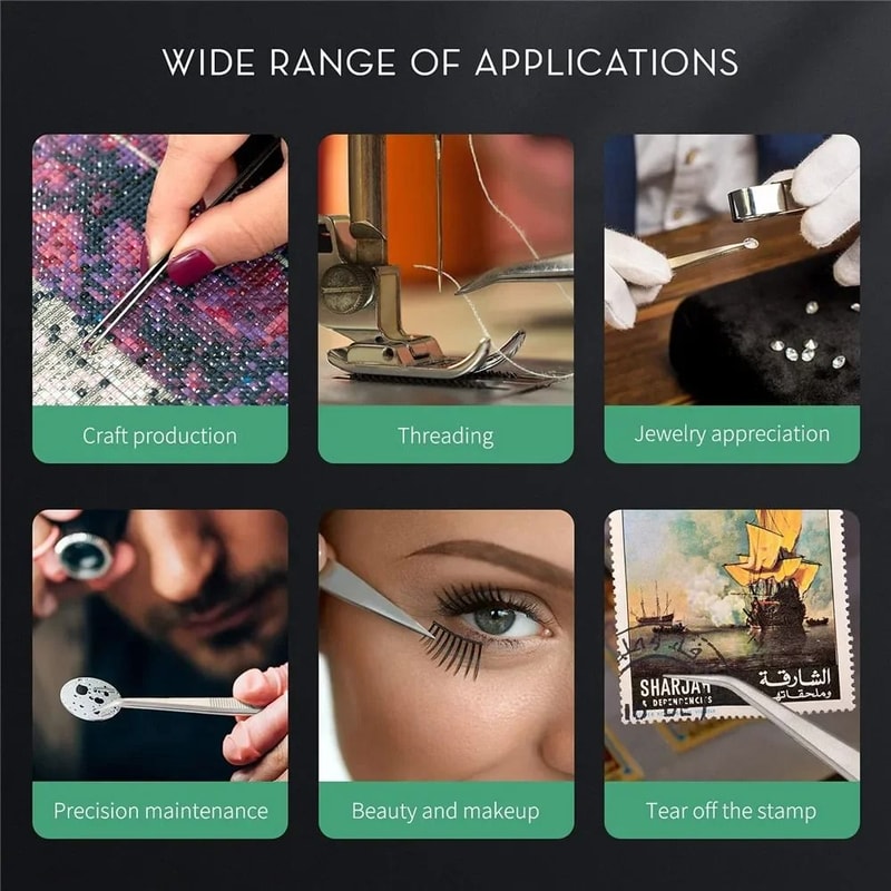 High Precision Jewelry Tweezers Stainless Steel Diamond Holding Tool 7