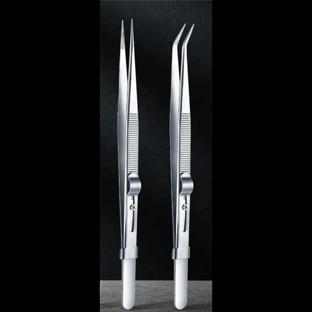 High Precision Jewelry Tweezers Stainless Steel Diamond Holding Tool 2