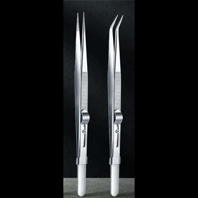 High Precision Jewelry Tweezers Stainless Steel Diamond Holding Tool 2