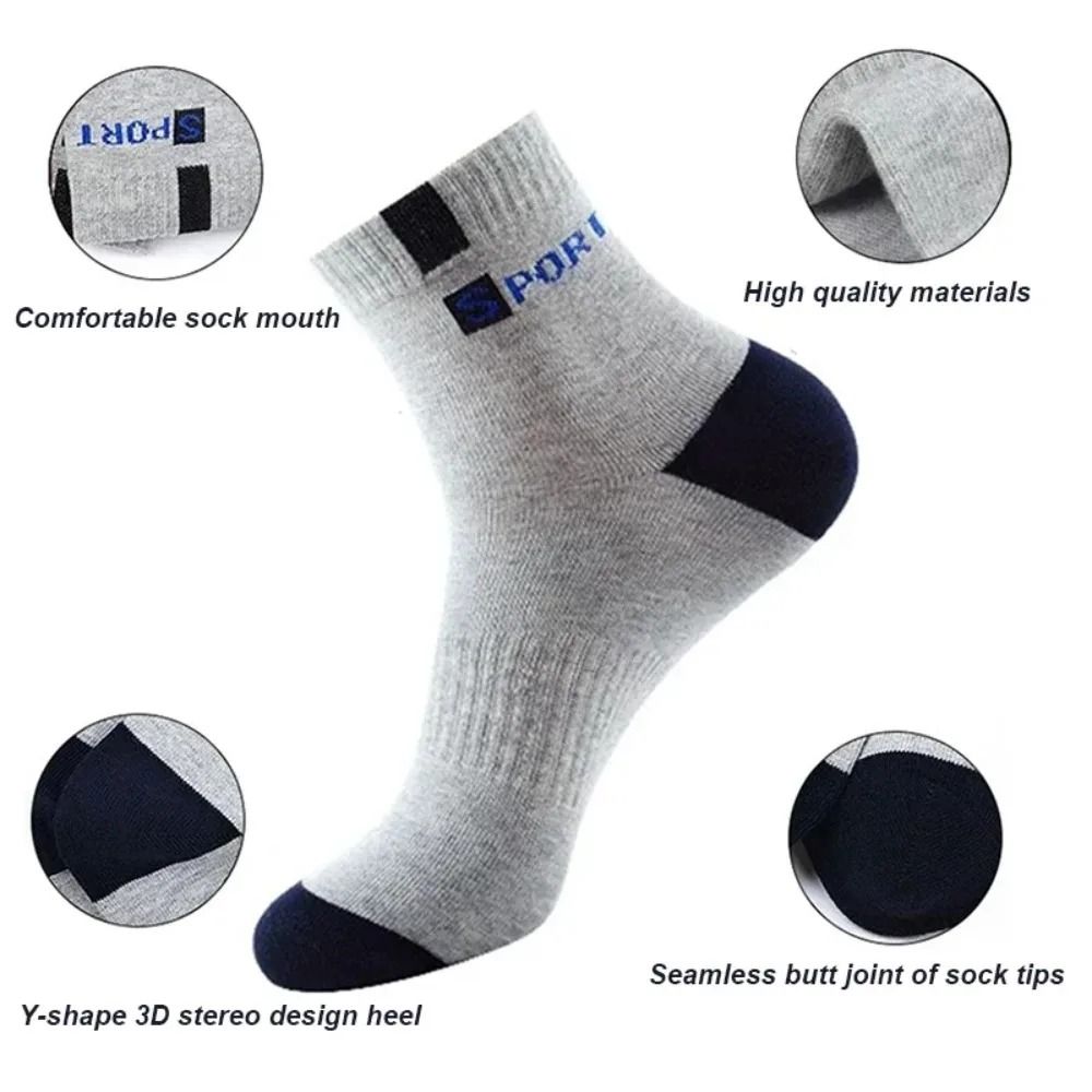 Men Bamboo Fiber Socks Breathable Odor Control Cotton Blend 10