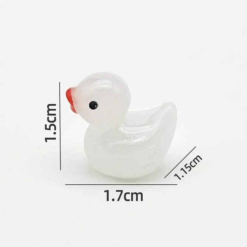 Mini Luminous Duck Figurines Resin Fairy Garden Decor Set 10