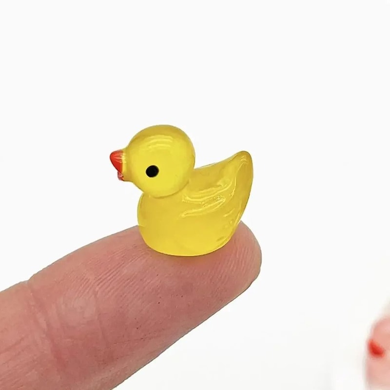 Mini Luminous Duck Figurines Resin Fairy Garden Decor Set 9