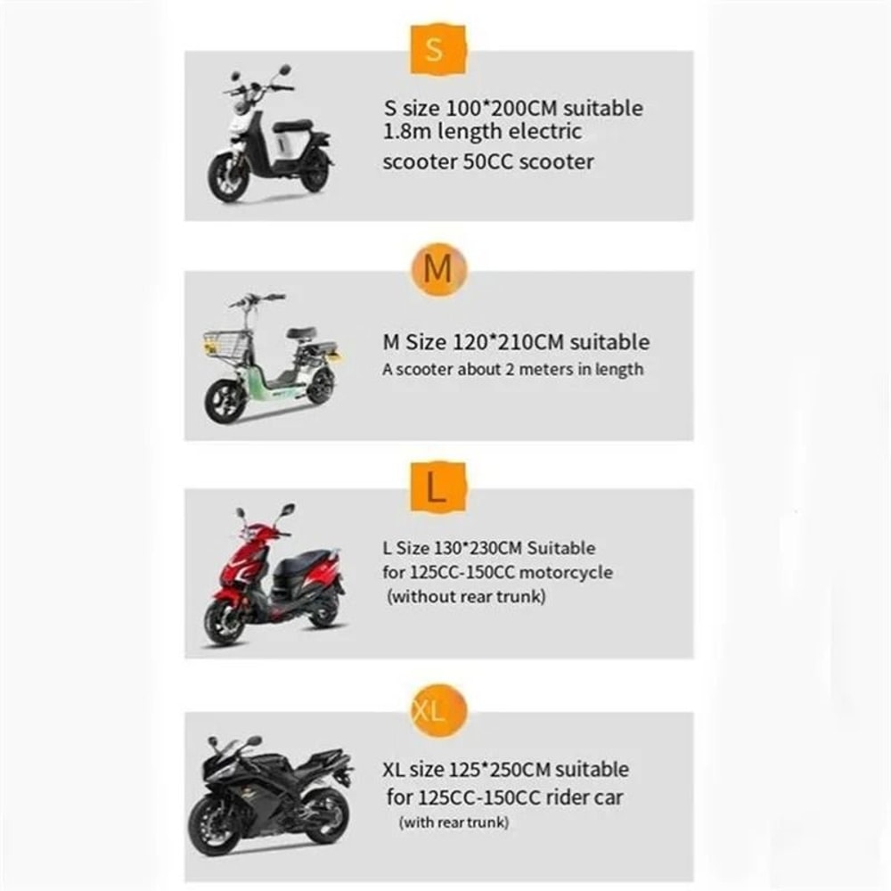 Universal Waterproof Motorcycle Cover UV Protection For Bikes And Scooters 8