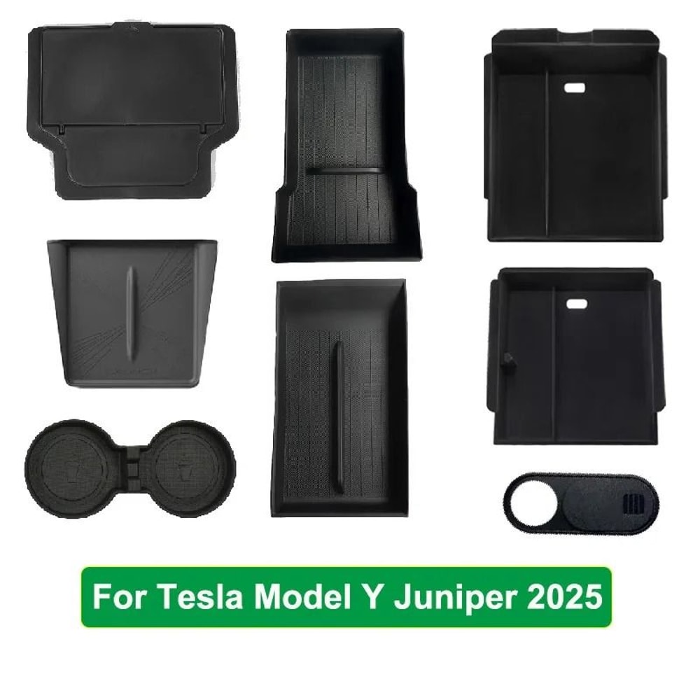 Tesla Model Y 2025 Juniper Console Armrest Storage Organizer Box Custom Fit Interior Storage Solu