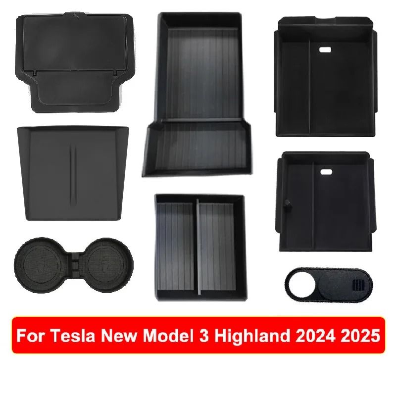 Tesla Model Y 2025 Juniper Console Armrest Storage Organizer Box Custom Fit Interior Storage Solu
