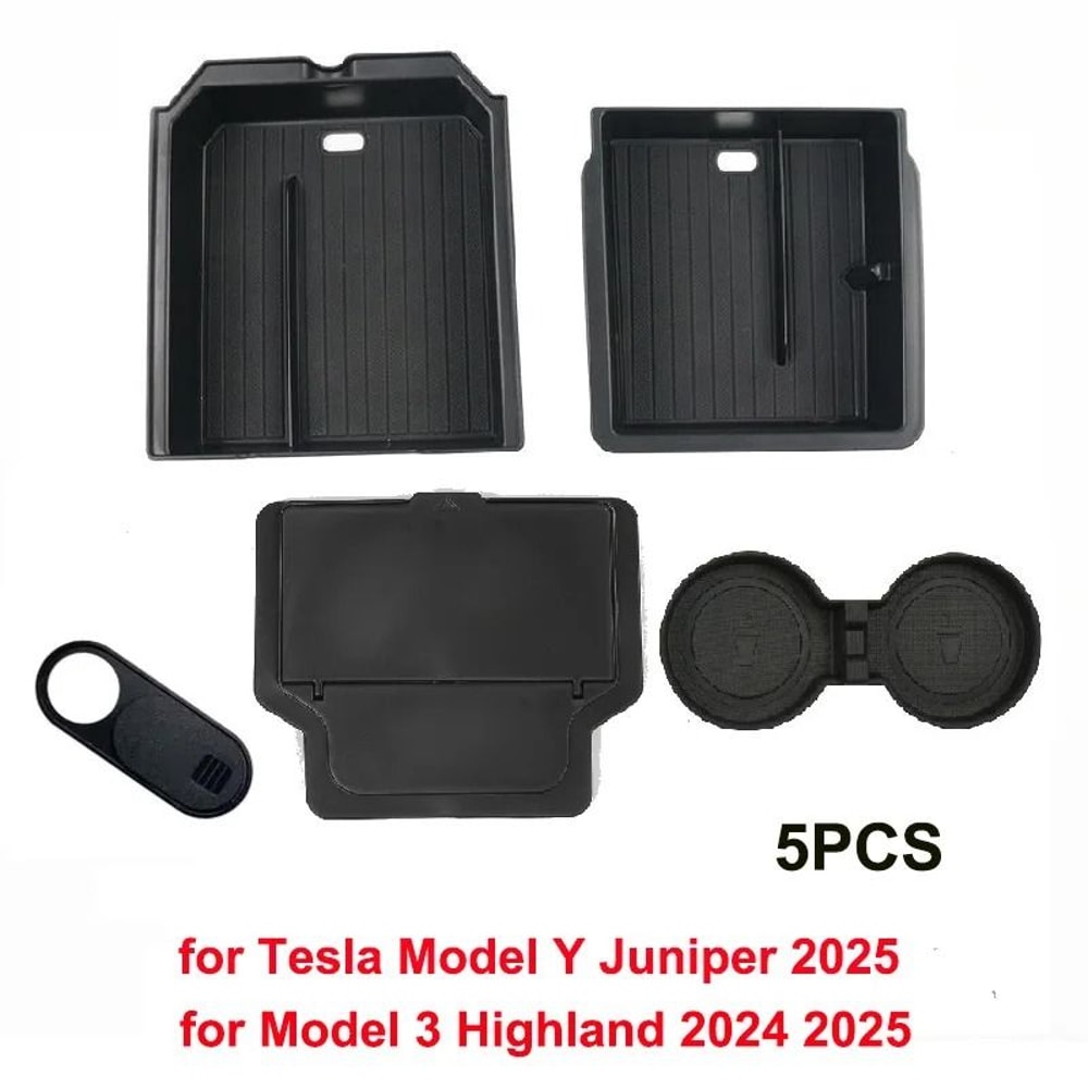 Tesla Model Y 2025 Juniper Console Armrest Storage Organizer Box Custom Fit Interior Storage Solu