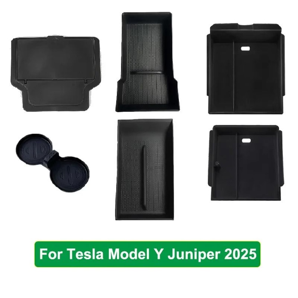 Tesla Model Y 2025 Juniper Console Armrest Storage Organizer Box Custom Fit Interior Storage Solu