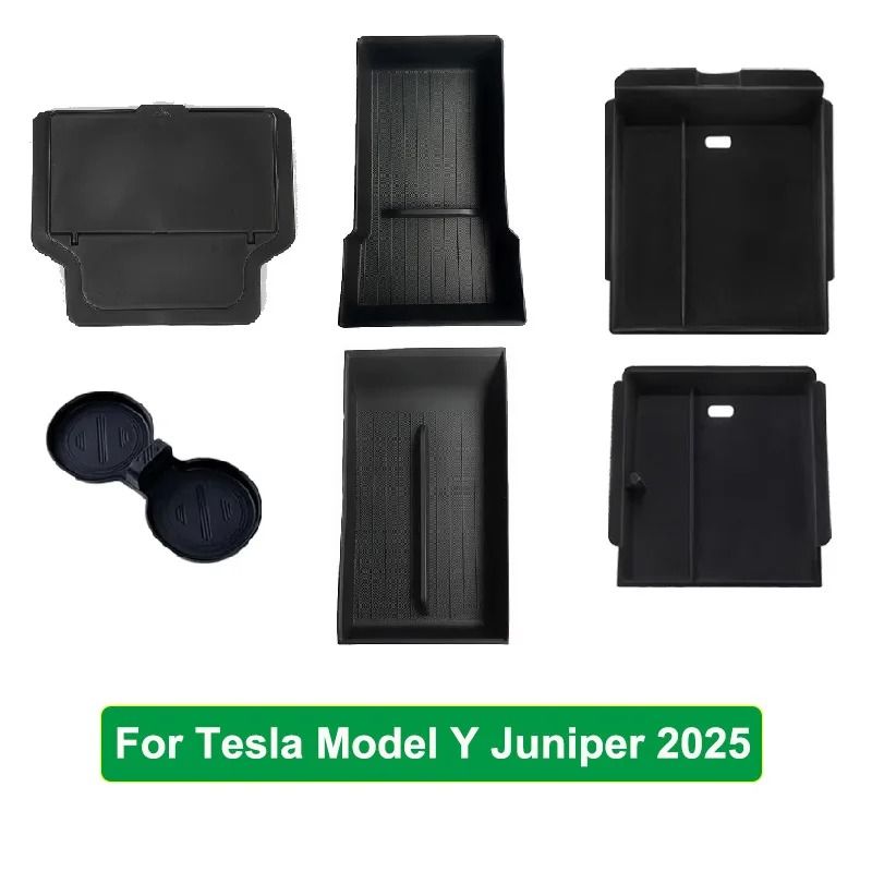 Tesla Model Y 2025 Juniper Console Armrest Storage Organizer Box Custom Fit Interior Storage Solu