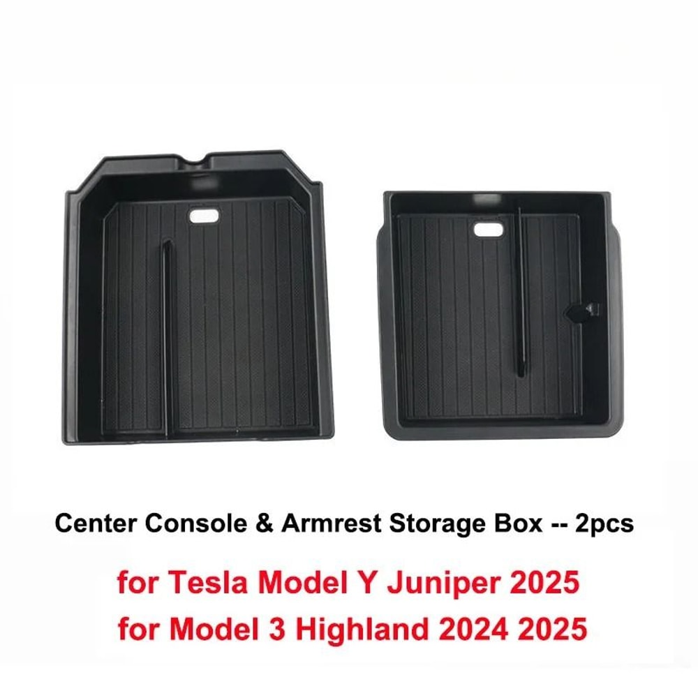 Tesla Model Y 2025 Juniper Console Armrest Storage Organizer Box Custom Fit Interior Storage Solu
