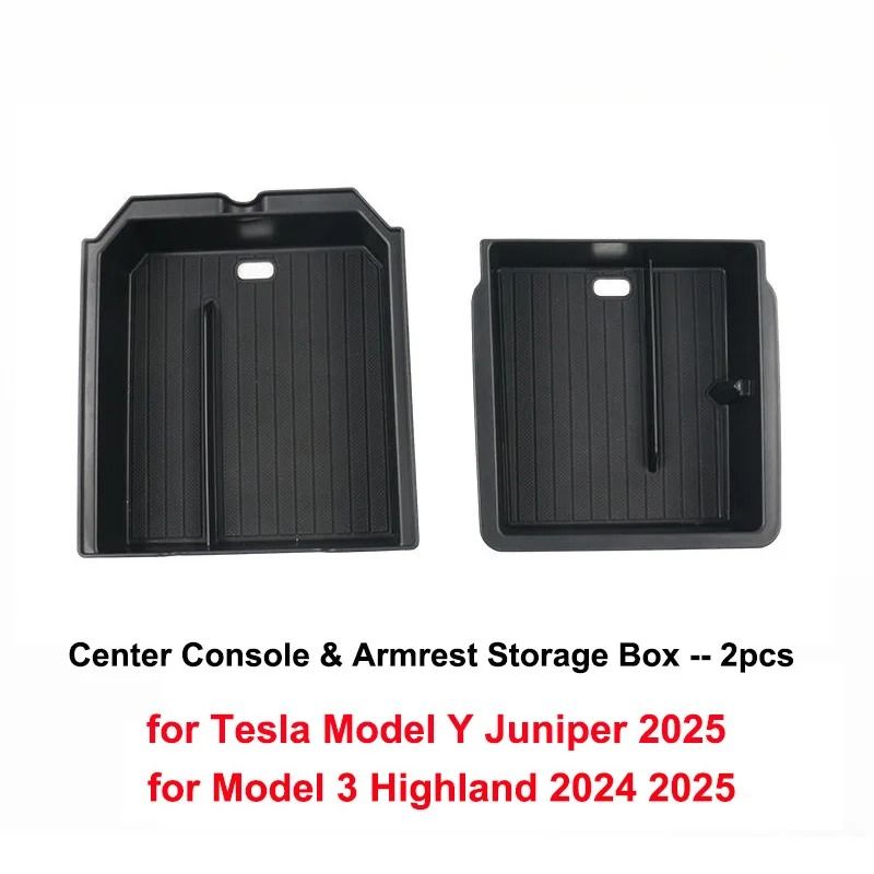 Tesla Model Y 2025 Juniper Console Armrest Storage Organizer Box Custom Fit Interior Storage Solu