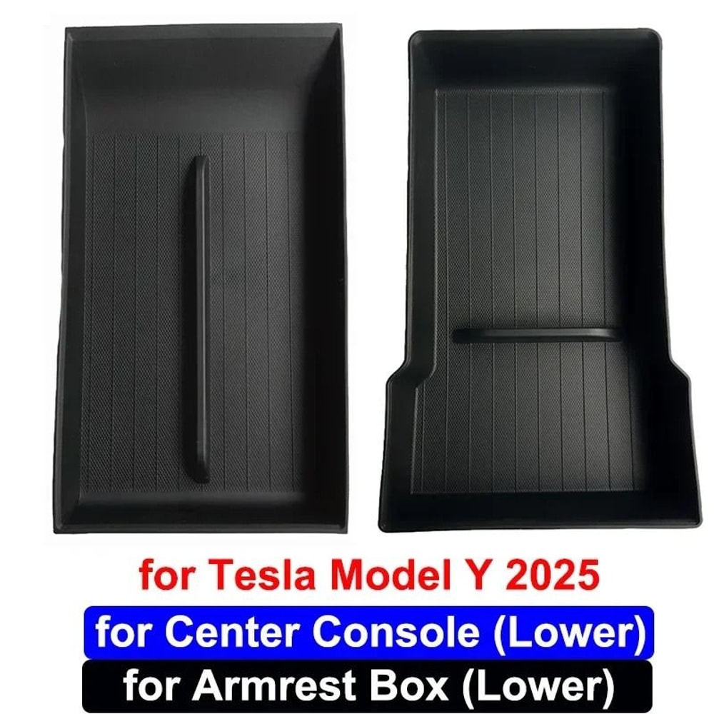 Tesla Model Y Juniper 2025 Center Console And Armrest Storage Organizer Tray Set 3