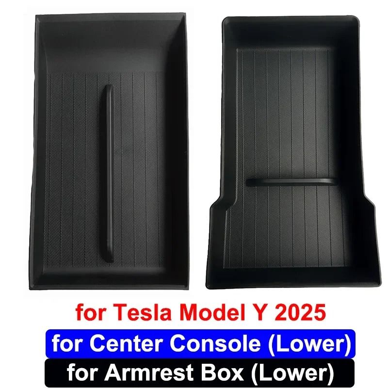 Tesla Model Y Juniper 2025 Center Console And Armrest Storage Organizer Tray Set 3
