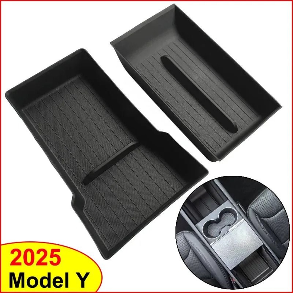 Tesla Model Y Juniper 2025 Center Console And Armrest Storage Organizer Tray Set 0