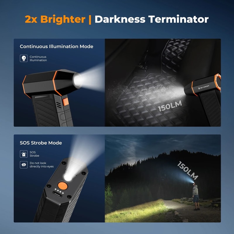 High Speed Electric Air Duster Vacuum Cleaner With LED For Electronics Cleaning 2